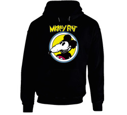 Mickey Rat Funny Parody Mouse Cartoon Retro Black Hooded Sweatshirt Hoodie Mickey Rat Funny Parody Mouse Cartoon Retro Black Hooded Sweatshirt Hoodie