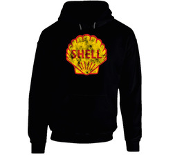 Shell Oil Racing Vintage Logo Black Hooded Sweatshirt Hoodie Shell Oil Racing Vintage Logo Black Hooded Sweatshirt Hoodie