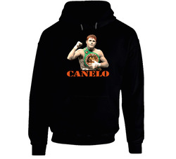 Saul Canelo Alvarez Mexican Mexico Boxing Boxer Black Hooded Sweatshirt Hoodie