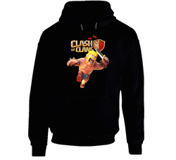 Clash Of Clan Barbarian Black Hooded Sweatshirt Hoodie