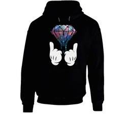Dope White Hand Diamond Black Hooded Sweatshirt Hoodie Dope White Hand Diamond Black Hooded Sweatshirt Hoodie