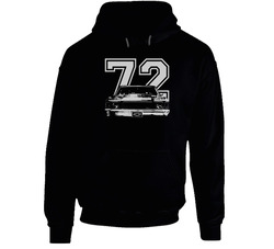 1972 Chevelle Grill Year Dark Black Hooded Sweatshirt Hoodie