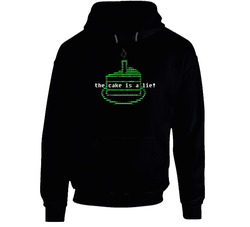 The Cake Is A Lie Portal Video Game Black Hooded Sweatshirt Hoodie The Cake Is A Lie Portal Video Game Black Hooded Sweatshirt Hoodie