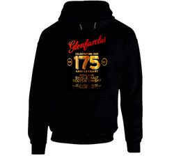 Glenfarclas 175 Year 50 Scotch Whiskey Black Hooded Sweatshirt Hoodie Glenfarclas 175 Year 50 Scotch Whiskey Black Hooded Sweatshirt Hoodie