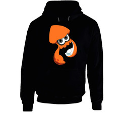 Splatoon - Orange Inkling Squid - Black Black Hooded Sweatshirt Hoodie Splatoon - Orange Inkling Squid - Black Black Hooded Sweatshirt Hoodie