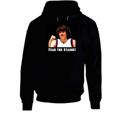 Adam Morrison Fear The Stache Black Hooded Sweatshirt Hoodie