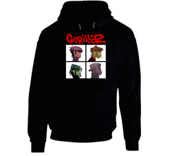 Tr Gorillaz Dfv9kdvk Black Hooded Sweatshirt Hoodie