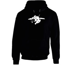Battletech Robotech Valkirie Stencil Black Hooded Sweatshirt Hoodie
