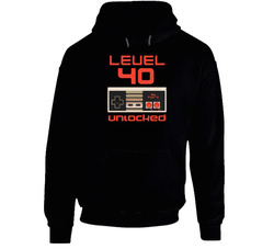 Level 40 8bits Improved Black Hooded Sweatshirt Hoodie
