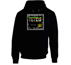 Retro Tetris Video Game Black Hooded Sweatshirt Hoodie