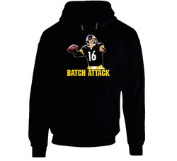 Pittsburgh Football Charlie Batch Attack Black Hooded Sweatshirt Hoodie