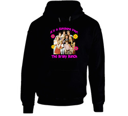 Men's Brady Bunch It's A Sunshine Day Black Hooded Sweatshirt Hoodie Men's Brady Bunch It's A Sunshine Day Black Hooded Sweatshirt Hoodie