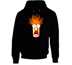 Beaker The Muppets Big Face Black Hooded Sweatshirt Hoodie Beaker The Muppets Big Face Black Hooded Sweatshirt Hoodie