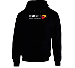 Dive Rite Diving Manufacturing White Pig In  3 Black Hooded Sweatshirt Hoodie