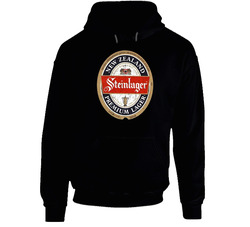 Steinlager Premium Lager New Zealand All Blacks Supporter Retro Label Black Hooded Sweatshirt Hoodie