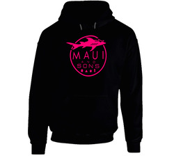 Maui And Sons Logo 2 Black Hooded Sweatshirt Hoodie