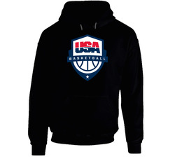 Usa Basketball Team Men's Black Black Hooded Sweatshirt Hoodie Usa Basketball Team Men's Black Black Hooded Sweatshirt Hoodie