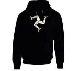 Isle Of Man Flag Black Hooded Sweatshirt Hoodie Isle Of Man Flag Black Hooded Sweatshirt Hoodie