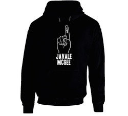 Javale Mcgee Number 1 Finger Golden State Basketball Team Fan Black Hooded Sweatshirt Hoodie Javale Mcgee Number 1 Finger Golden State Basketball Team Fan Black Hooded Sweatshirt Hoodie
