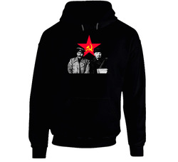 Lenin And Stalin Red Star Vintage Black Hooded Sweatshirt Hoodie Lenin And Stalin Red Star Vintage Black Hooded Sweatshirt Hoodie