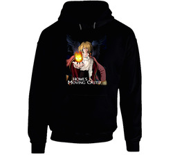 Howl's Moving Castle Animated Movie Black Hooded Sweatshirt Hoodie Howl's Moving Castle Animated Movie Black Hooded Sweatshirt Hoodie