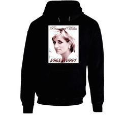 Princess Of Wales Diana Rihanna Style Vintage Black Hooded Sweatshirt Hoodie Princess Of Wales Diana Rihanna Style Vintage Black Hooded Sweatshirt Hoodie
