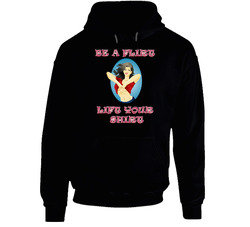 Be A Flirt Black Hooded Sweatshirt Hoodie Be A Flirt Black Hooded Sweatshirt Hoodie