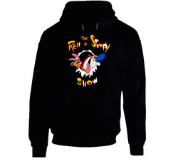 Ren And Stimpy Show 4 Black Hooded Sweatshirt Hoodie Ren And Stimpy Show 4 Black Hooded Sweatshirt Hoodie