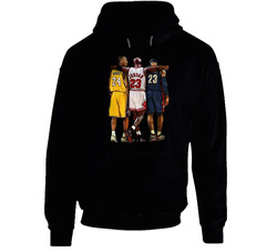Nba Allstars Kobe Bryant Michael Jordan Lebron James Basketball Black Hooded Sweatshirt Hoodie Nba Allstars Kobe Bryant Michael Jordan Lebron James Basketball Black Hooded Sweatshirt Hoodie