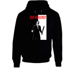 Anchorman Ron Burgundy Black Hooded Sweatshirt Hoodie Anchorman Ron Burgundy Black Hooded Sweatshirt Hoodie