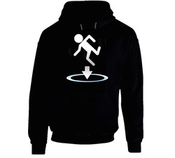 Portal Half Life Orange Box Video Game Black Hooded Sweatshirt Hoodie Portal Half Life Orange Box Video Game Black Hooded Sweatshirt Hoodie