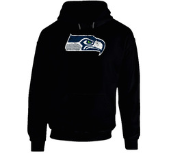 Seattle Seahawks 2 Distressed Black Hooded Sweatshirt Hoodie
