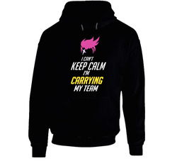 Zarya Overwatch T Shirt I Can't Keep Calm I'm Carrying My Team Black Hooded Sweatshirt Hoodie