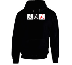 Jordan Style 3 Logo Black Hooded Sweatshirt Hoodie Jordan Style 3 Logo Black Hooded Sweatshirt Hoodie