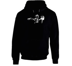 Philly Phanatic Gritty Philadelphia Sports Mascots Pulp Fiction Mashup Black Hooded Sweatshirt Hoodie Philly Phanatic Gritty Philadelphia Sports Mascots Pulp Fiction Mashup Black Hooded Sweatshirt Hoodie
