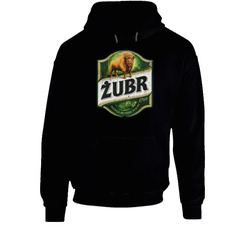 Zubr Beer Polish Made Beer Distressed Look Beer Lovers Black Hooded Sweatshirt Hoodie