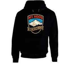 Mt. Hood Brewing Beer Logo Black Hooded Sweatshirt Hoodie