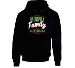 Murphy Family Christmas Love Holidays Custom Last Name Gift Black Hooded Sweatshirt Hoodie