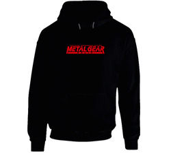 Metal Gear Text Black Hooded Sweatshirt Hoodie Metal Gear Text Black Hooded Sweatshirt Hoodie