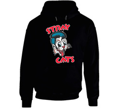 Stray Cats Black Hooded Sweatshirt Hoodie Stray Cats Black Hooded Sweatshirt Hoodie