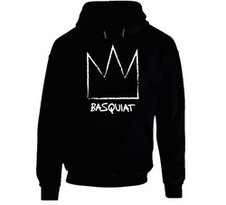 Jean-michel Basquiat Logo 2 A Black Hooded Sweatshirt Hoodie Jean-michel Basquiat Logo 2 A Black Hooded Sweatshirt Hoodie