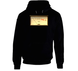 Vintage Analog Vu Meter Black Hooded Sweatshirt Hoodie Vintage Analog Vu Meter Black Hooded Sweatshirt Hoodie