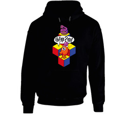 Qbert Arcade Classic Video Game Black Hooded Sweatshirt Hoodie Qbert Arcade Classic Video Game Black Hooded Sweatshirt Hoodie