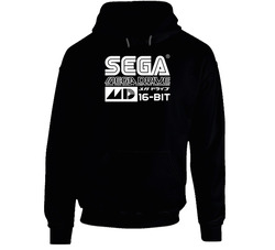 Sega Mega Drive Genesis Japanese Logo Black Hooded Sweatshirt Hoodie Sega Mega Drive Genesis Japanese Logo Black Hooded Sweatshirt Hoodie