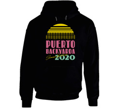 Puerto Backyarda Summer Vacation 2020 Stay Home Social Distancing Holiiday Black Hooded Sweatshirt Hoodie Puerto Backyarda Summer Vacation 2020 Stay Home Social Distancing Holiiday Black Hooded Sweatshirt Hoodie