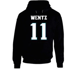 Philadelphia Eagles Carson Wentz 11 Black Hooded Sweatshirt Hoodie Philadelphia Eagles Carson Wentz 11 Black Hooded Sweatshirt Hoodie