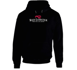 Red Lobster Logo Worn Look Black Hooded Sweatshirt Hoodie Red Lobster Logo Worn Look Black Hooded Sweatshirt Hoodie