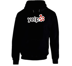Yelp Website Logo Black Hooded Sweatshirt Hoodie Yelp Website Logo Black Hooded Sweatshirt Hoodie