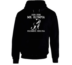 Arnold Schwarzenegger Mr Olympia 1978 Black Hooded Sweatshirt Hoodie Arnold Schwarzenegger Mr Olympia 1978 Black Hooded Sweatshirt Hoodie