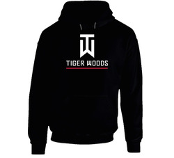 Tiger Woods Logo 2 B Black Hooded Sweatshirt Hoodie Tiger Woods Logo 2 B Black Hooded Sweatshirt Hoodie